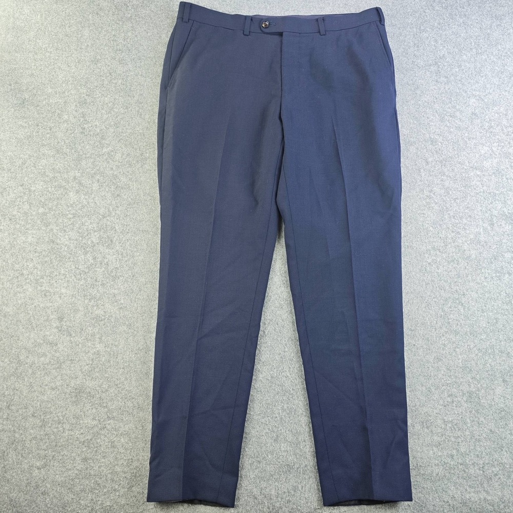 Suitsupply Brescia Dress Pants Mens Navy Blue Wool Trousers Size 34S Slim Fit